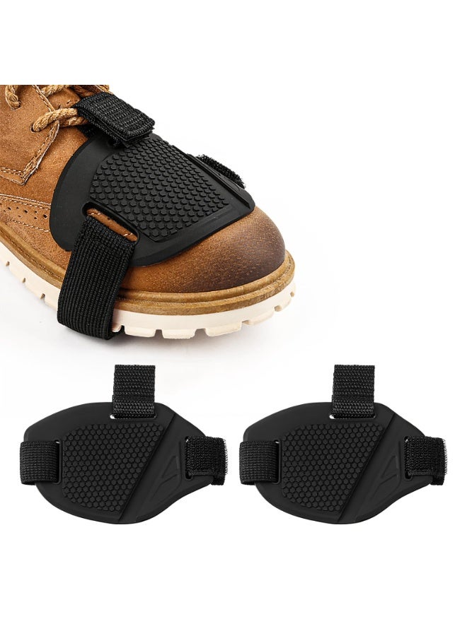 قطعتان من وسادات تغيير السرعات للدراجات النارية، غطاء حذاء مضاد للانزلاق، واقي لأصابع القدم قابل للتعديل، واقي مقاوم للتآكل لمقبض تغيير السرعات يناسب معظم أحذية البالغين - Image 1